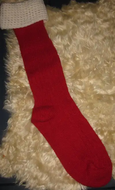 Vintage Red Wool Sock Christmas Stocking, View more