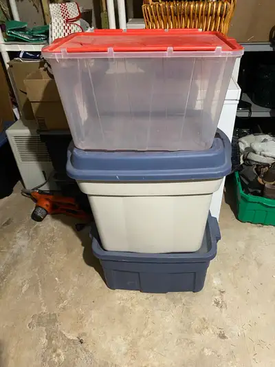 I am selling a lot of three used storage bins. These bins have been incredibly useful for organizing...
