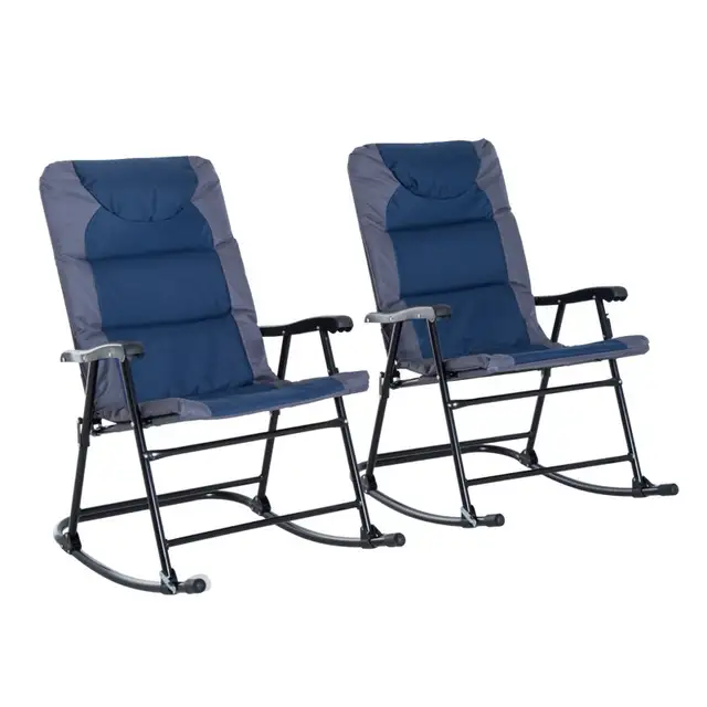 Folding Rocking Chair， Padded Rockers with Armrest in Patio & Garden Furniture in Markham / York Region - Image 3