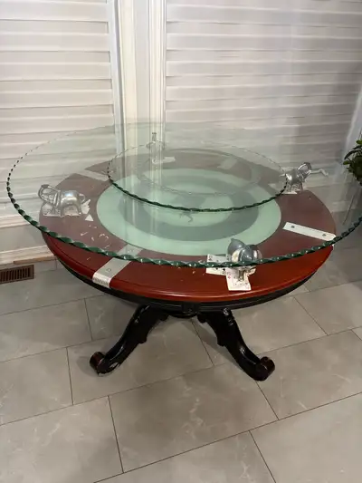 Solid Round Glass Top Table, View more