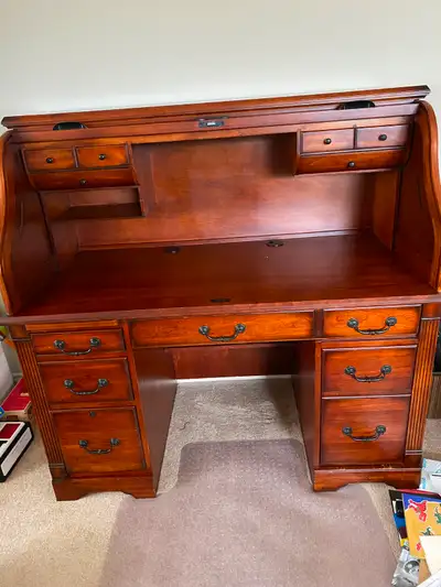 Roll-top computer desk, View more