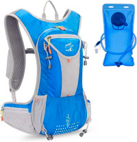 NEW Blue Hydration Backpack with 2L Water Bladder 