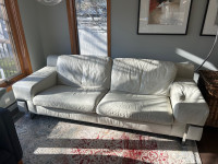 Van leeuwen white leather couch