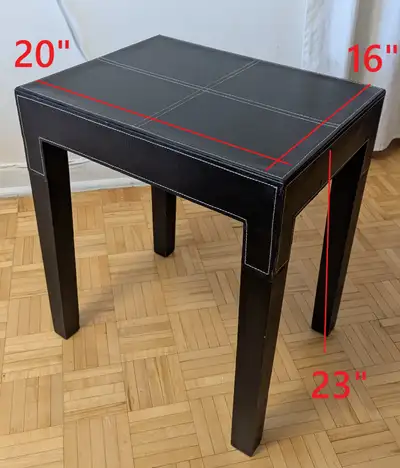 Antique Vintage Leather Wrapped Table, View more