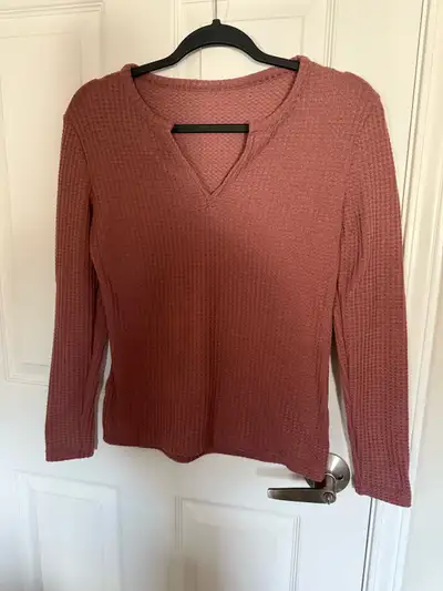 Dusty Rose Waffle Knit Long Sleeve, View more