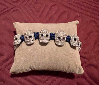 New, crystal skulls adjustable bracelet