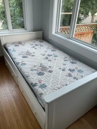 Twin bed and mattress, View more
