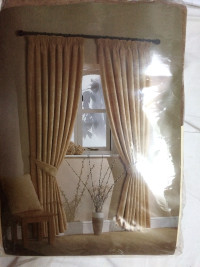 furnishing ready made brown curtains 46" x 72 "