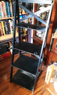 Decorative shelf ladder black