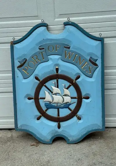 “Halifax, Wooden Sign, Hand Carved, 2 x Sided, Gold Trimmed” $395. Located near Berwick, NS. Approxi...