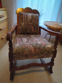 Beautiful Newly Refinished and Upholstered Rocking chair