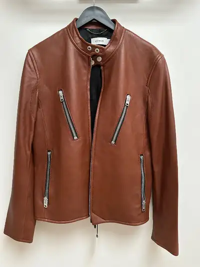 Coach Men's Racer Moto Leather Brown Jacket Medium NEW, View more