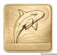 2011 Canada $3 Square Silver coin Orca Whale