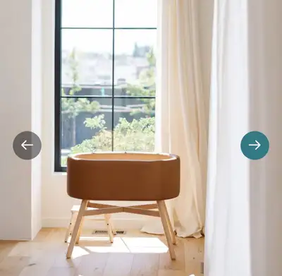 Babyletto x GATHRE Capsule Bassinet in Brown Leather, View more