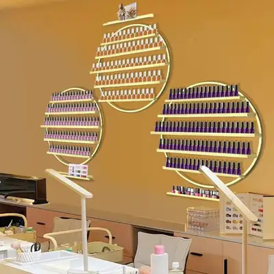 Large Round Nail Polish Storage Racks, in Gold., View more