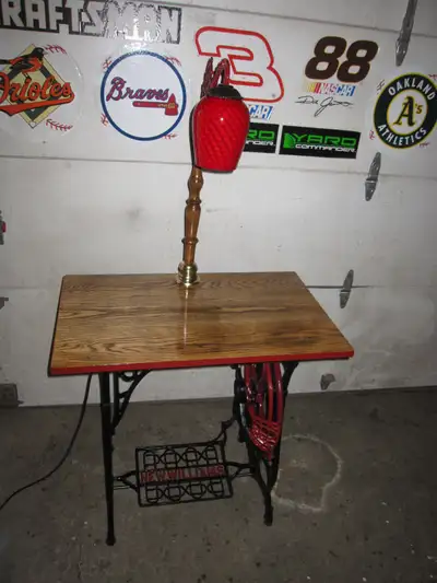 CUSTOM OAK TOP NEW WILLIAMS SEWING MACHINE BASE TABLE DESK ETC, View more
