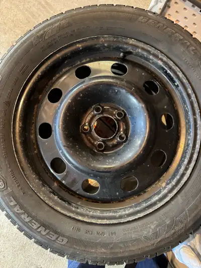 Came from a 2013 ford escape 5x108mm. One tire has a big hole. 4 rims 3 good tires. Price is Obo