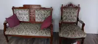 Victorian style settee and chair