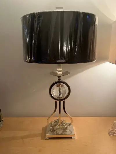 Table lamp Chrome with faceted crystal ball, View more