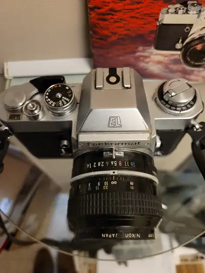 Vintage Nikon Nikkormat EL with f1.4 50 mm lens, View more