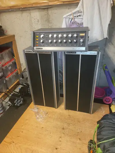 Shure SM58 Microphone VA 300 C Mixer and Amplifier and Speakers, View more