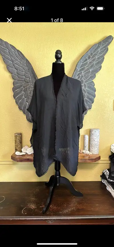 Ardene Poncho Style Open Front Cardigan with Embroidery, View more