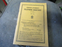 1945 DOMINION GOVERNMENT TELEPHONE BOOK $10. WW2 OTTAWA