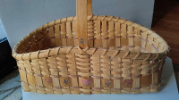 Handmade Bamboo Rattan Basket with Handle 18"×9"×7"