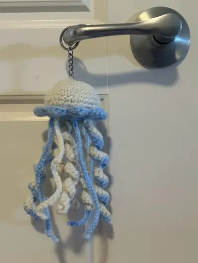 handmade crochet jellyfish keychain, View more