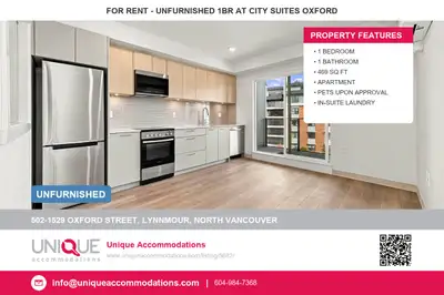 Quick reference Street: 502-1529 Oxford Street Area: North Vancouver - Lynnmour Rental type: unfurni...
