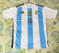 Messi 3 Star Argentina Worldcup Jersey + Shorts (New)