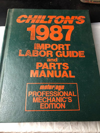 1980 - 1987 CHILTON IMPORT LABOUR GUIDE AND PARTS MANUAL #M0034