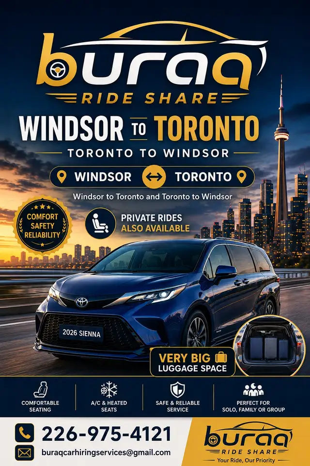 Rideshare Windsor to Toronto / Toronto to Windsor