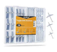 BRAND NEW-28 Pcs heavy duty wall anchors for drywall-3 sizes