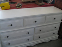 Beautiful long elegant wood dresser in white