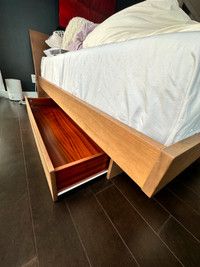Solid Teak Queen Size Bed - Nirvana Furniture