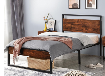 Twin Size Bed Frame Single Platform Bed Frame with Headboard, View more
