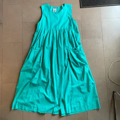 Vintage 80s Laura Ashley Empire Waist Green Cotton Dress-Sz.10, View more