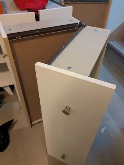 Drawers are not level needs adjusting side detail broken. Come get it if you'd like.
