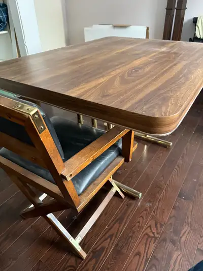 Solid Wood Dining Table + 4 Chairs – Unique Vintage Style, View more