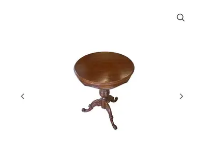 Baroque-style Round Solid Wood Pedestal Side Table, View more