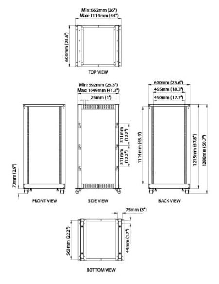 StarTech 25U Adjustable Depth Open Frame 4-Post Server Rack with in Networking in Ottawa - Image 4