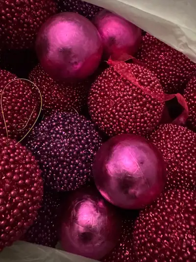 Purple Christmas balls, View more