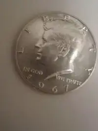 1967 Kennedy half dollar US silver coin
