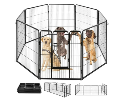 Heavy Duty Dog Fence for Yard Camping (Black, 40", 8 Panels), View more