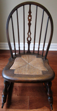 1880'S SMALL "RUSH" SEAT ROCKER