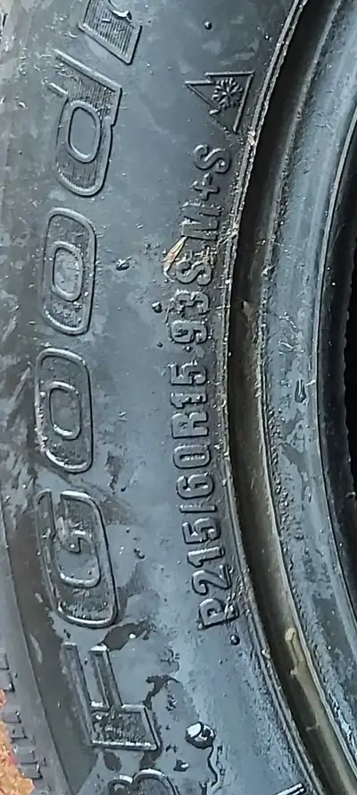 (2) 215/60 R15 used BF Goodrich winter tires for sale 60$, located in Bridgetown NS. call or text 90...