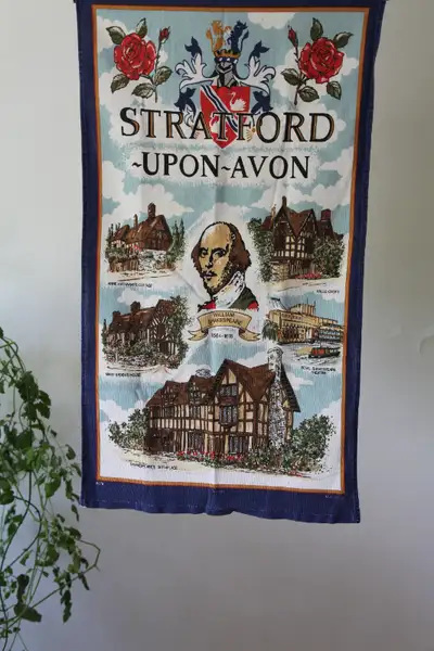 Vintage Shakespearian tea towel, View more