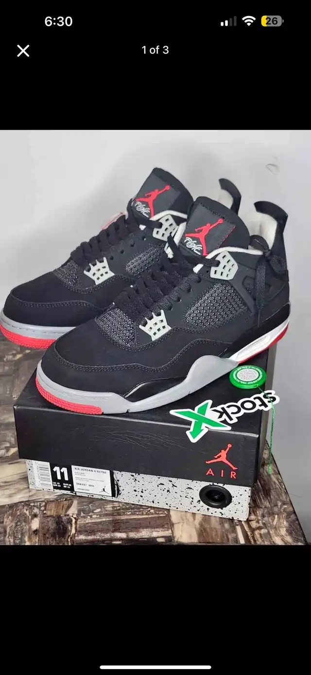 Jordan 4 retro bred  in Men's Shoes in City of Toronto - Image 3