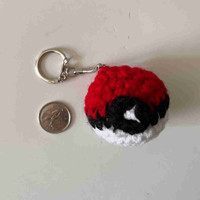 Pokemon Pokeball Crocheted Plush Keychain